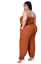 Strapless Jumpsuit - Cognac - Foxy And Beautiful