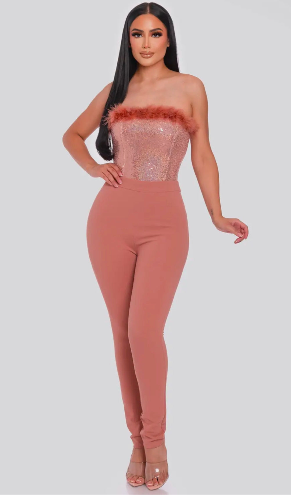Rose Gold Jumpsuit - Foxy And Beautiful Boutique