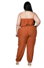 Strapless Jumpsuit - Cognac - Foxy And Beautiful