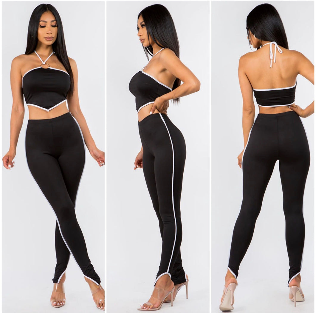 O-Ring Halter Pant Set - Foxy And Beautiful Boutique