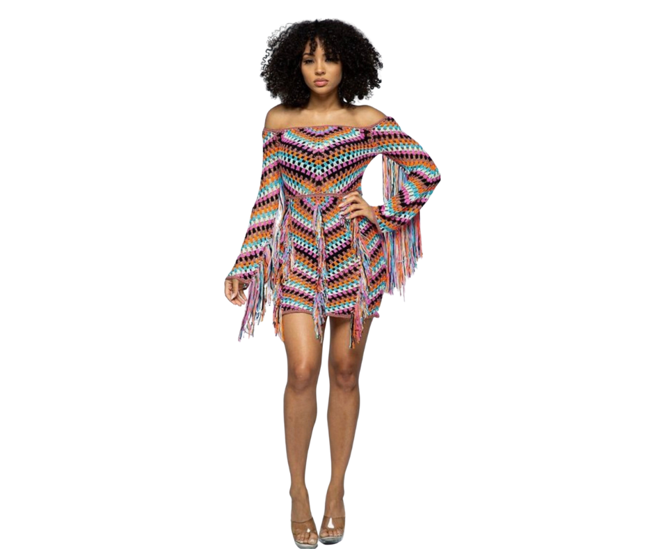 Fun Time Fringe Mini Dress - Foxy And Beautiful