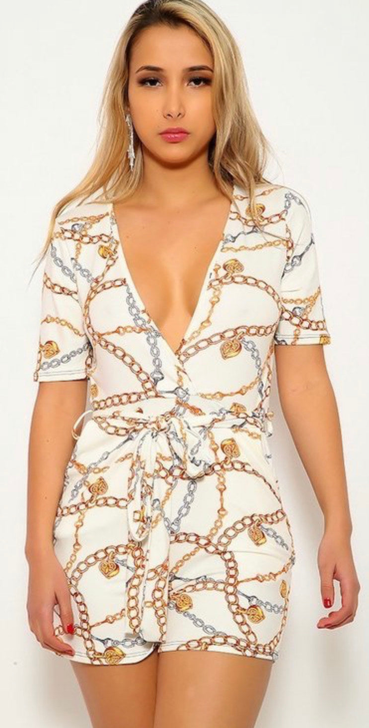 White Chain Romper - Foxy And Beautiful