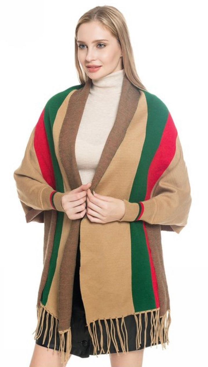 Tan Striped Shrug - Foxy And Beautiful