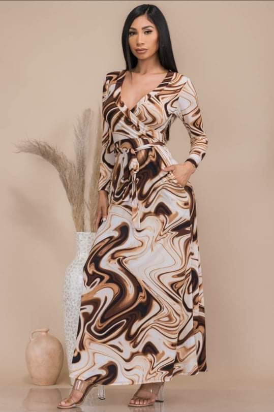 Marble Maxi Dress - Foxy And Beautiful