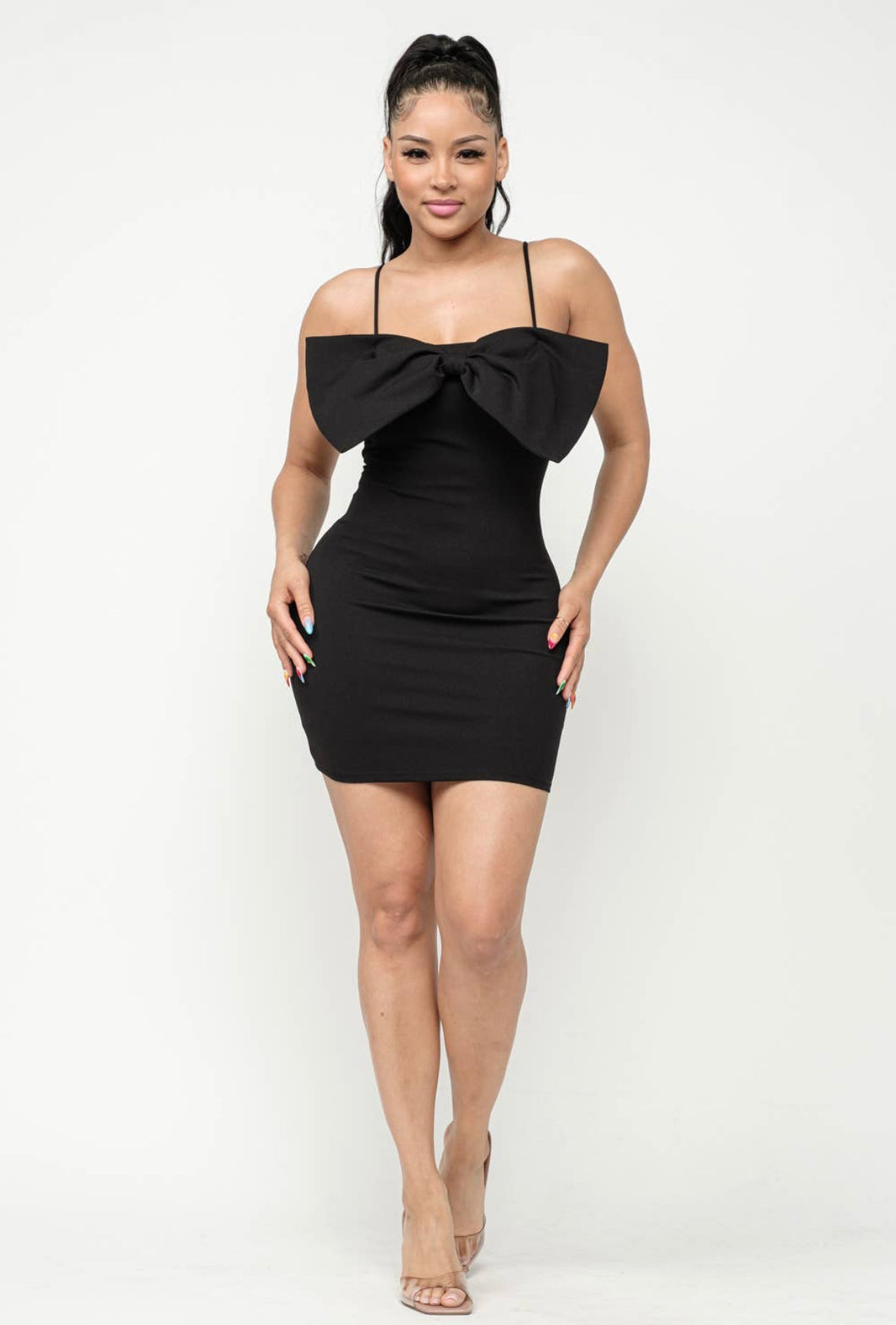 Oversized Bow Mini Dress - Foxy And Beautiful