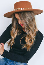 Felt Brim Hat w/ Chain Accent - Foxy And Beautiful