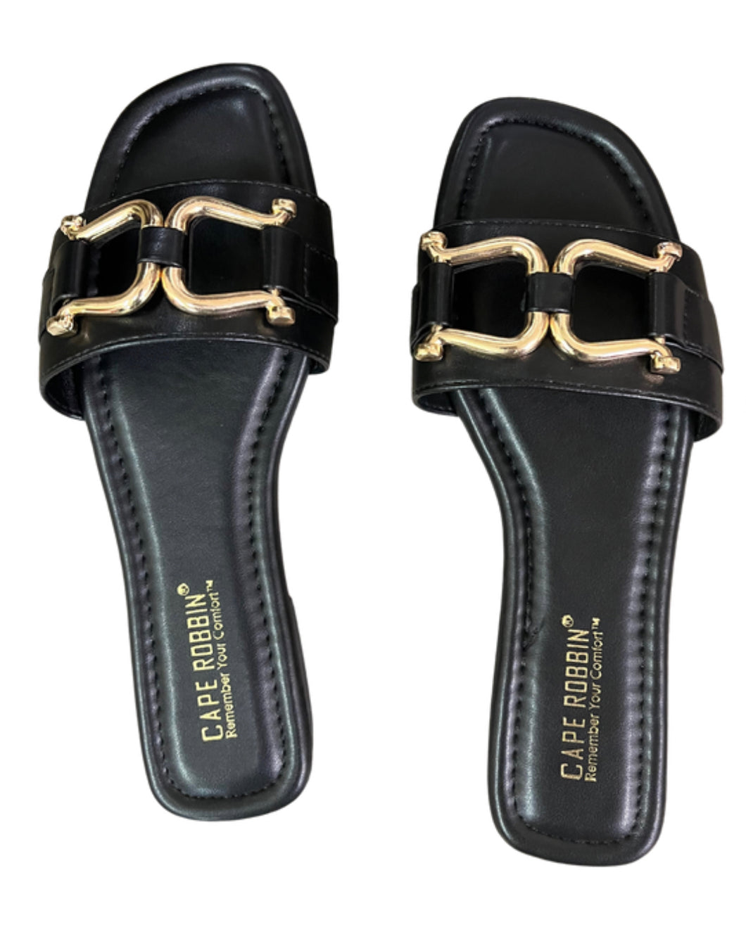 Distressed Buckle Slides - Foxy And Beautiful