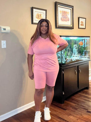 pink short set