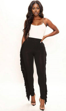 Black Fringe Pants - Foxy And Beautiful Boutique