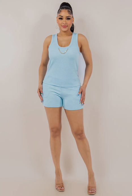 Texturized Short Set - Foxy And Beautiful Boutique
