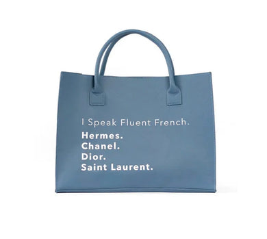 I Speak Fluent French - Denim Blue - Foxy And Beautiful Boutique