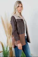 Color Block Faux Leather Jacket