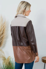 Color Block Faux Leather Jacket