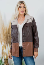 Color Block Faux Leather Jacket