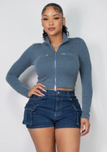 Denim Ribbed Set