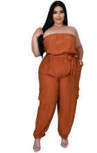 Strapless Jumpsuit - Cognac - Foxy And Beautiful