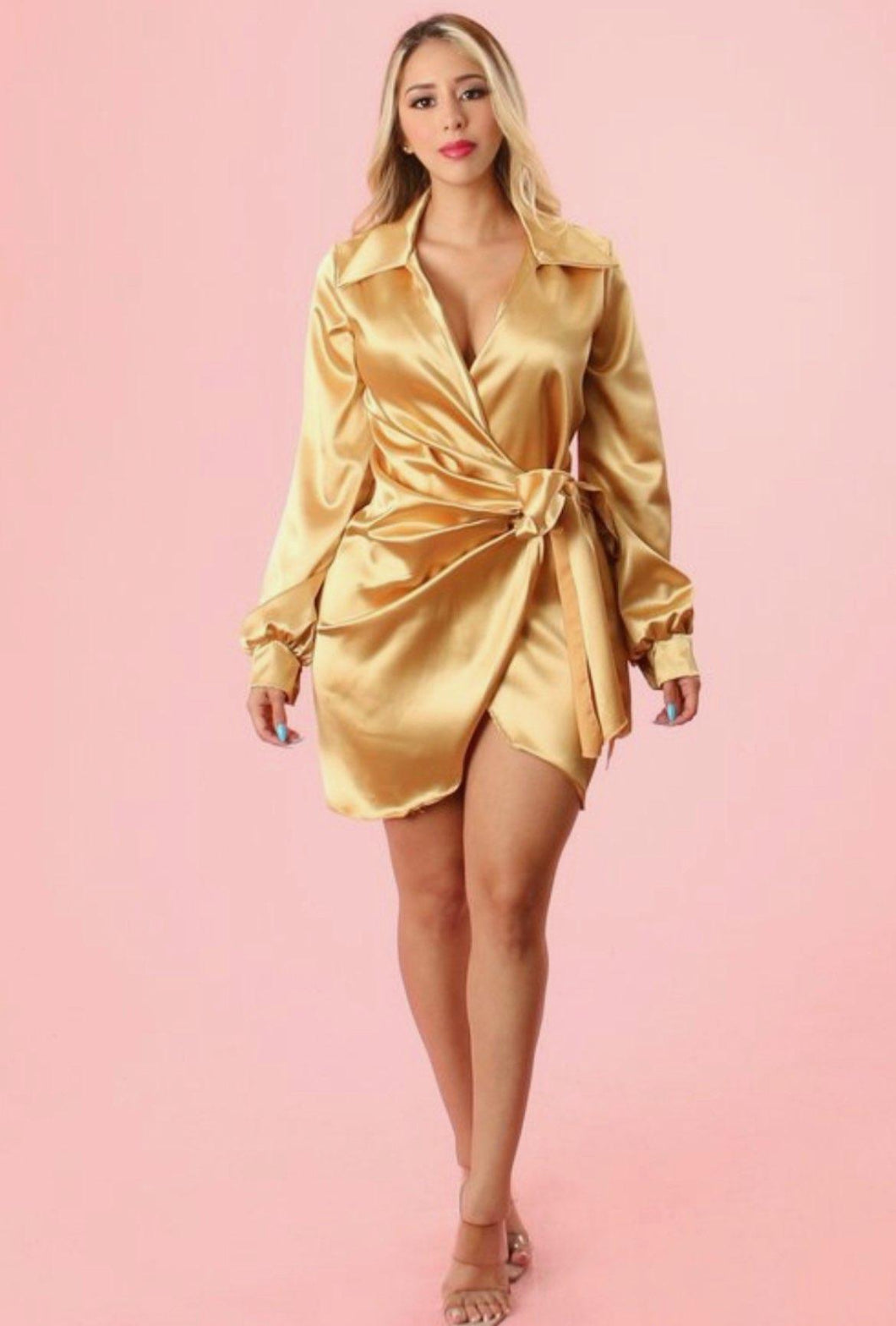 Gold Mini Dress - Foxy And Beautiful