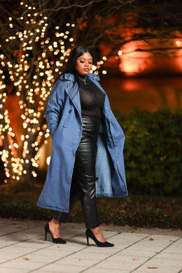 Denim Trench Coat - Foxy And Beautiful