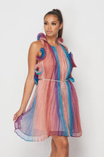 Julianna Stripe Ruffle Rhinestone Dress - Foxy And Beautiful