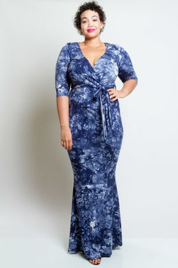 Curvy Tie Dye Maxi Dress - Foxy And Beautiful