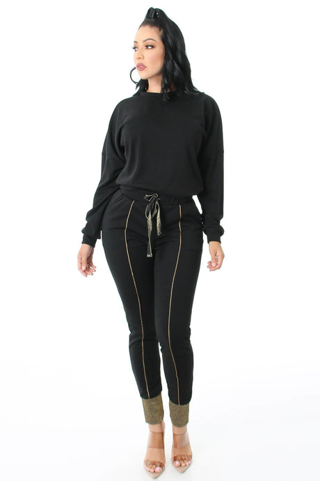 A Touch of Gold Pant Set - Foxy And Beautiful