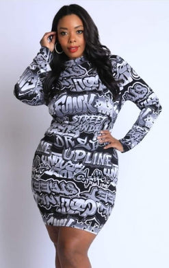 Graffiti Mini Dress - Foxy And Beautiful