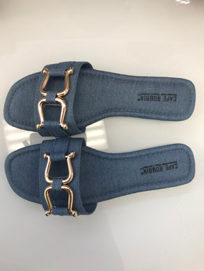 Distressed Buckle Slides - Foxy And Beautiful