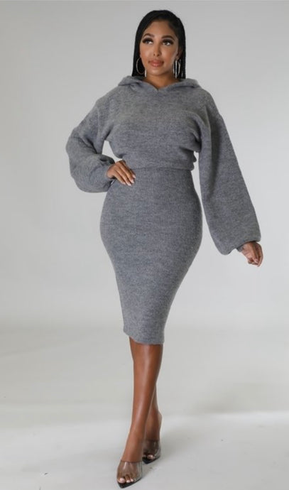 gray sweater dress