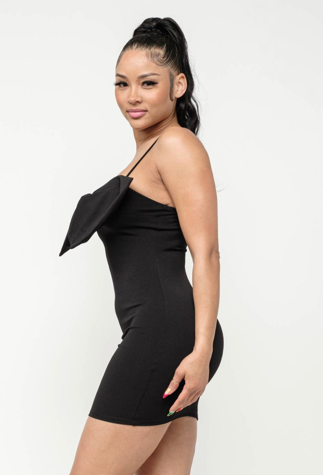 oversized bow mini dress Mac Duggal 49210